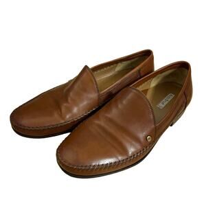 Aldo Brue Brown Mens Loafers Shoes Made in Italy Size 9.5